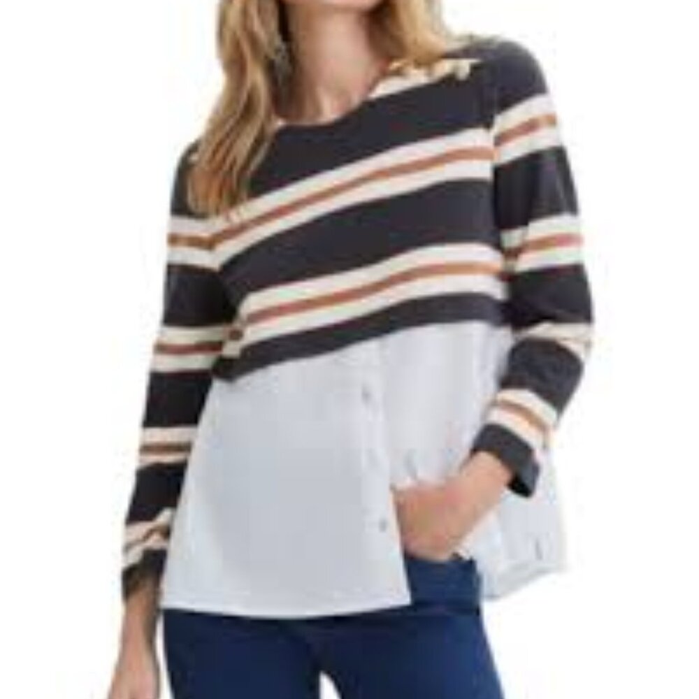 Veronica Beard Striped Layered Top